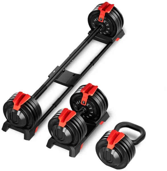 Odin Justerbar Håndvekt 24kg 3 i 1 Sett (Inkl. Vektstang og Kettlebell)